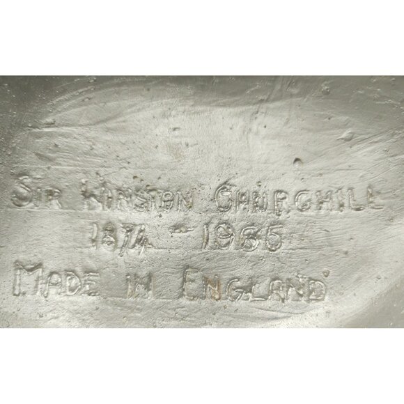 Vintage Winston Churchill Chalkware Wall Plaque Bust Hand Painted - Picture 6 of 6